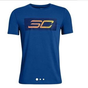 UNDER ARMOUR BOYS SIZE YLG SC30 LOGO  TEE